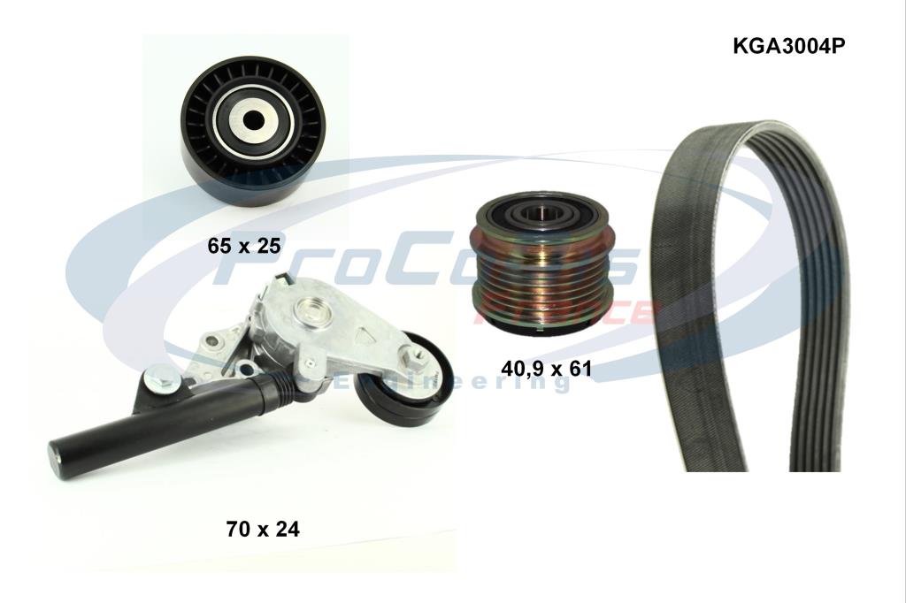 Kit de courroie d'accessoire (Courroie d’alternateur) PROCODIS FRANCE ref. KGA3004P