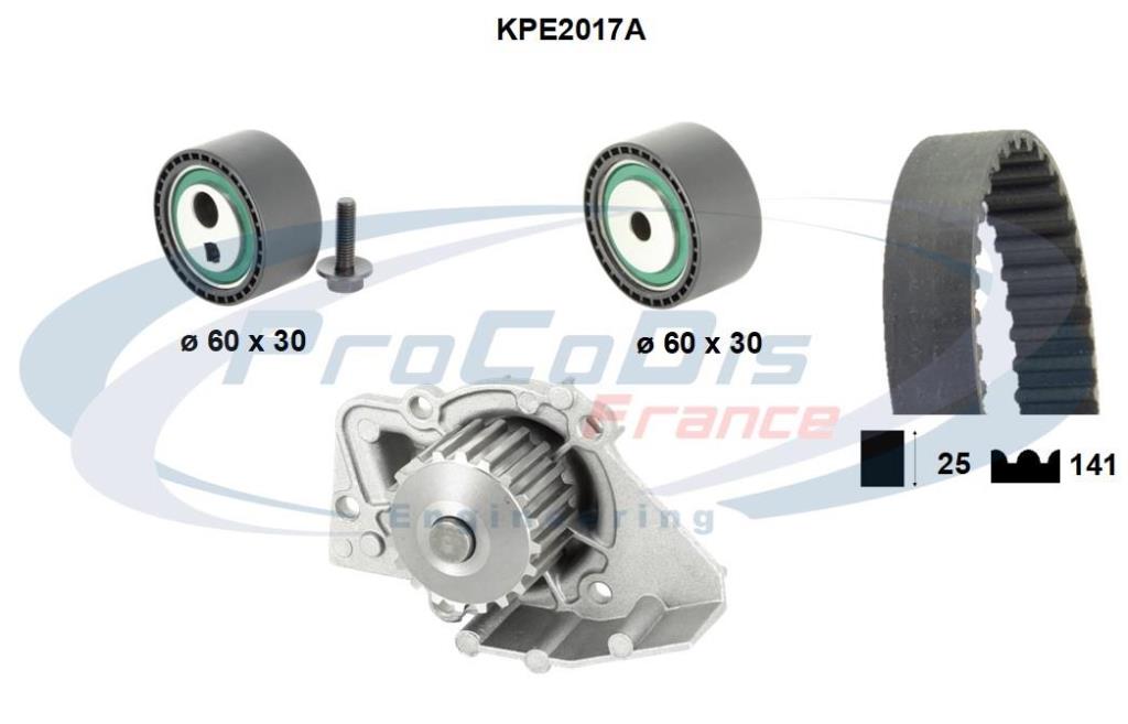 Pompe à eau + kit de courroie de distribution (Kit courroie de distribution) PROCODIS FRANCE ref. KPE2017A