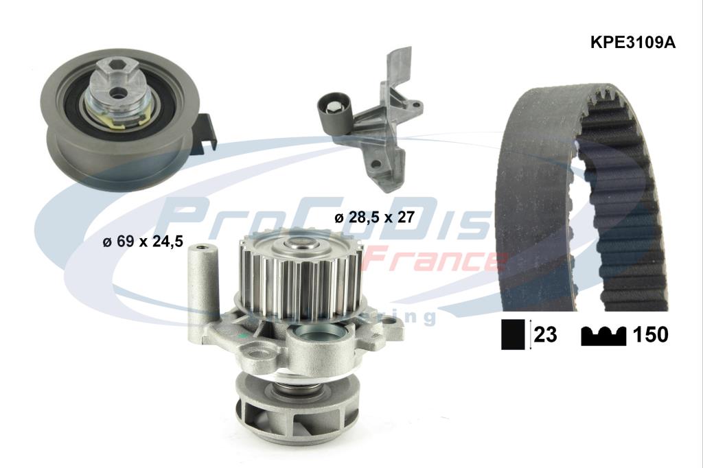 Bomba de agua + kit correa distribución PROCODIS FRANCE ref. KPE3109A