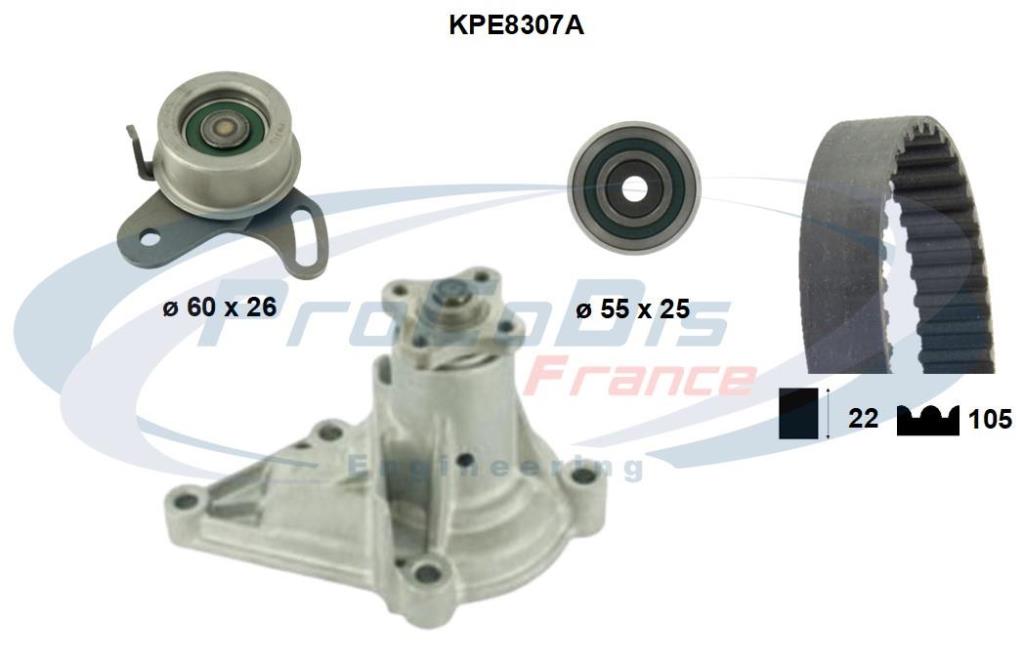 Bomba de agua + kit correa distribución PROCODIS FRANCE ref. KPE8307A