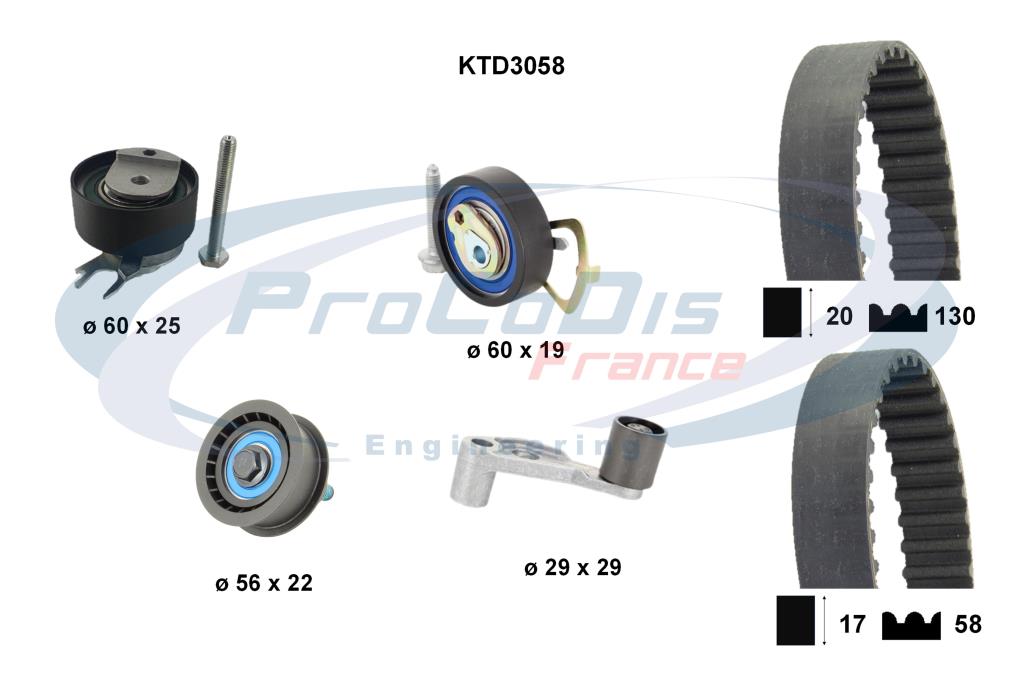 Kit de distribution PROCODIS FRANCE ref. KTD3058