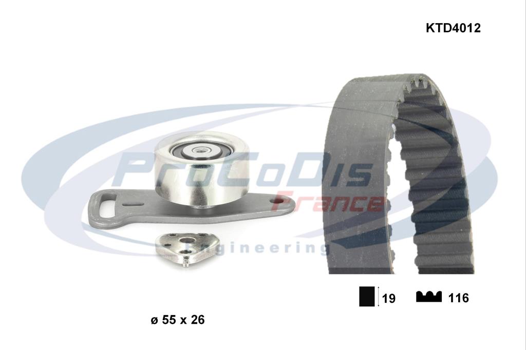 Kit de distribution (Kit courroie de distribution) PROCODIS FRANCE ref. KTD4012