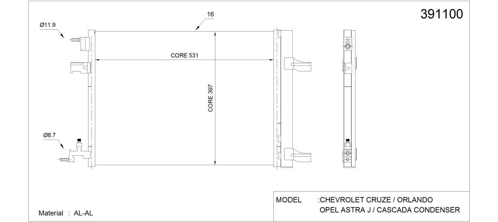 Condensador de climatização KALE ref. 391100