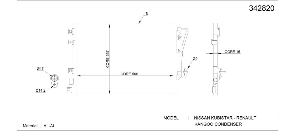 Condenseur, climatisation KALE 342820