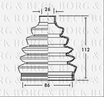Soufflet de cardan BORG & BECK ref. BCB2350