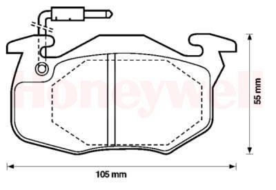 Jeu de 4 plaquettes de frein BENDIX 571525B