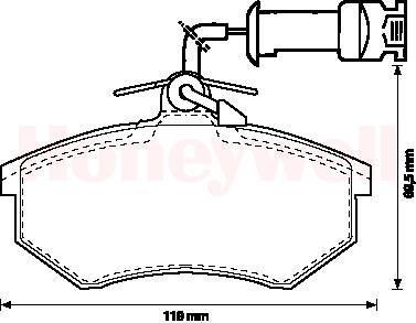 Jeu de 4 plaquettes de frein BENDIX 571864B