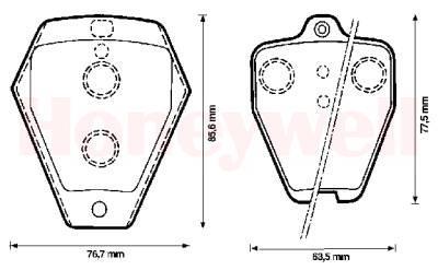 Jeu de 4 plaquettes de frein BENDIX 571871B