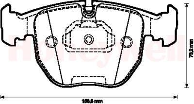 Jeu de 4 plaquettes de frein BENDIX 571873B