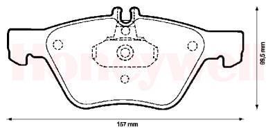 Jeu de 4 plaquettes de frein BENDIX 571876B