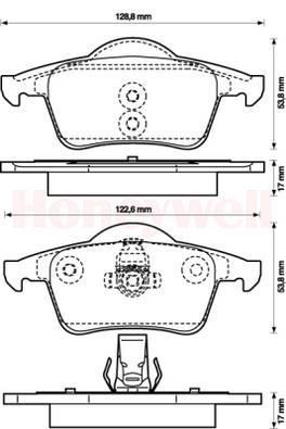Jeu de 4 plaquettes de frein BENDIX 573021B