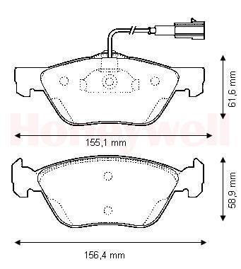 Jeu de 4 plaquettes de frein BENDIX 573042B