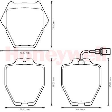 Jeu de 4 plaquettes de frein BENDIX 573064B
