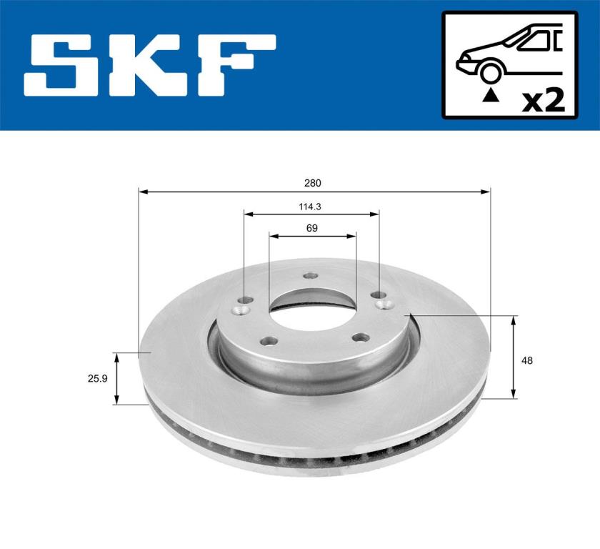 Disques de frein SKF ref. VKBD 80029 V2