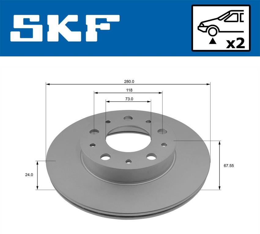 Disques de frein SKF ref. VKBD 80036 V2