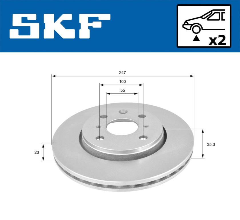 Discos de freno SKF ref. VKBD 80043 V2