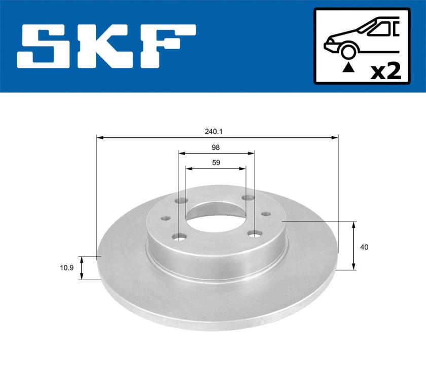 Disques de frein SKF ref. VKBD 80058 S2