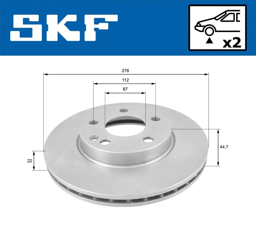 Disques de frein SKF ref. VKBD 80063 V2