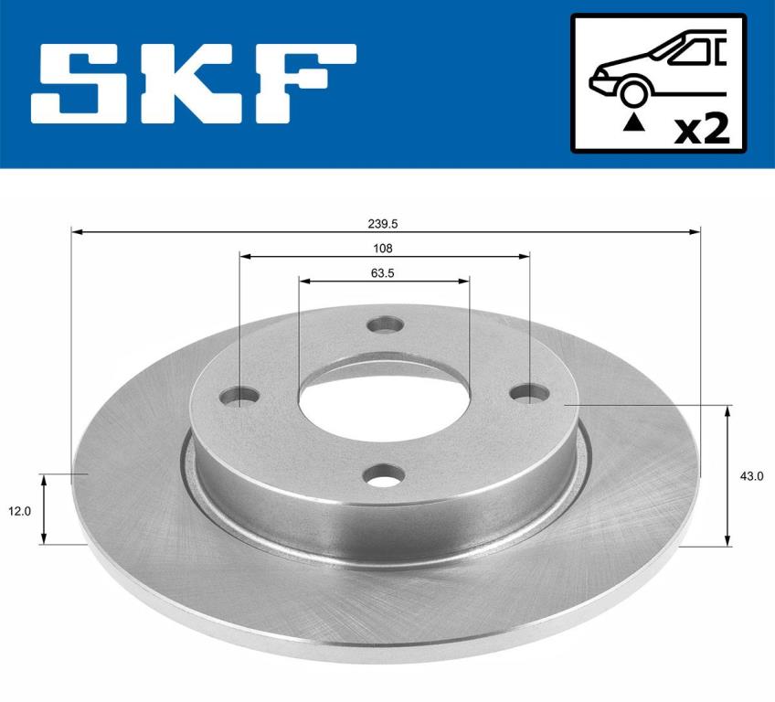 Disques de frein SKF ref. VKBD 80076 S2