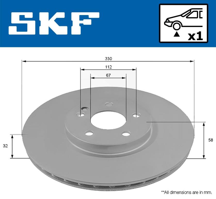 Disques de frein SKF ref. VKBD 80082 V1