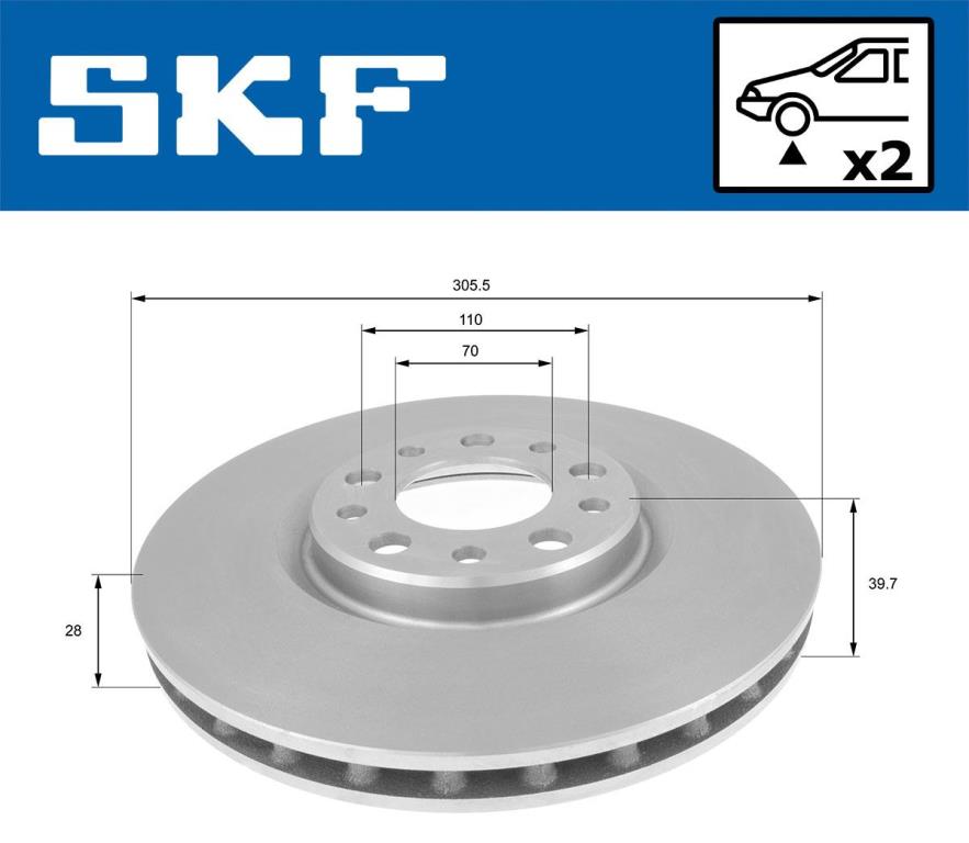 Disques de frein SKF ref. VKBD 80110 V2