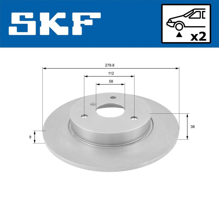 Discos de freno SKF ref. VKBD 80142 S2