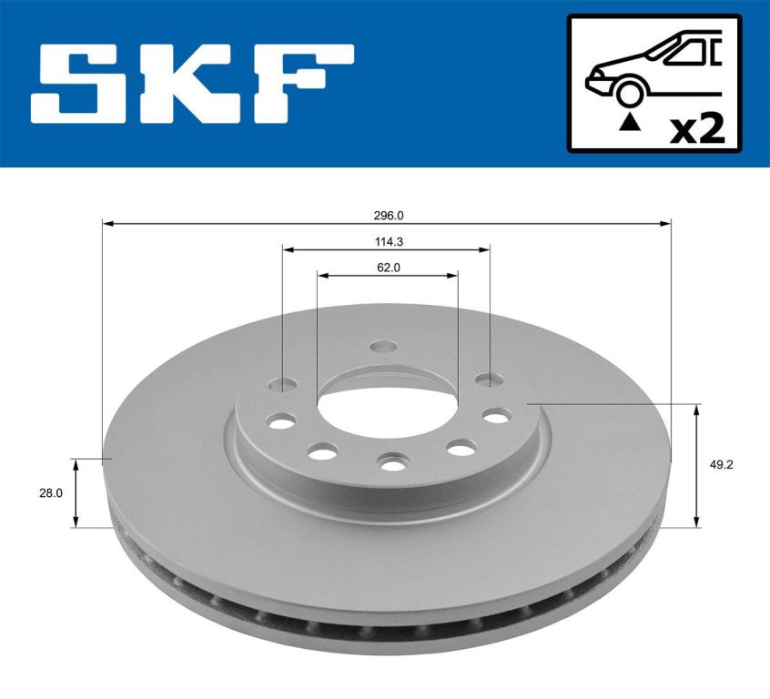 Disques de frein SKF ref. VKBD 80168 V2