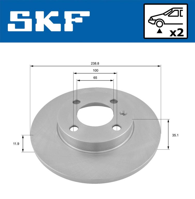 Discos de freno SKF ref. VKBD 80184 S2