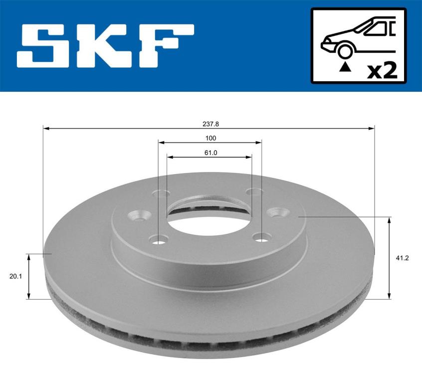 Discos de travão SKF ref. VKBD 80195 V2