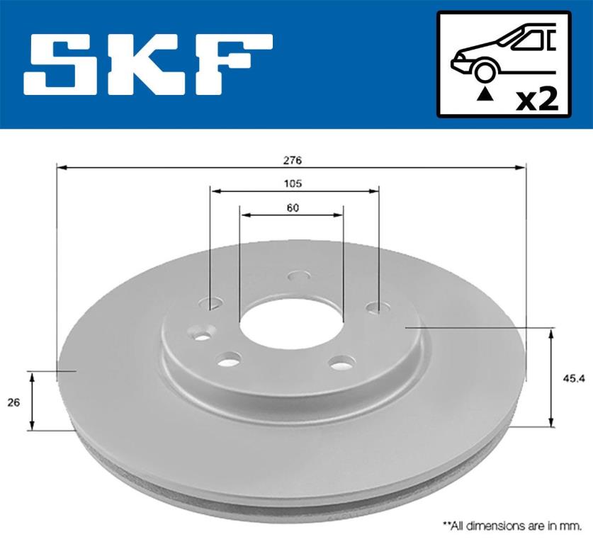 Disques de frein SKF ref. VKBD 80222 V2