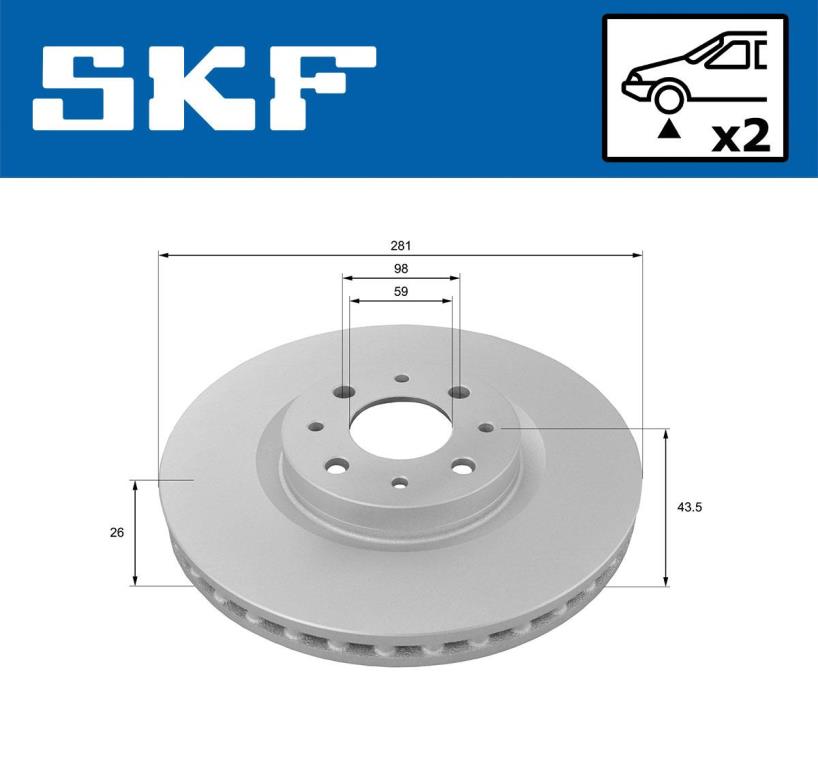 Disques de frein SKF ref. VKBD 80225 V2