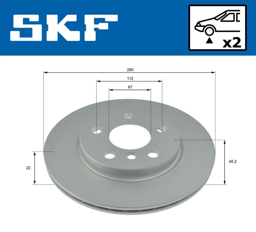 Discos de travão SKF ref. VKBD 80244 V2