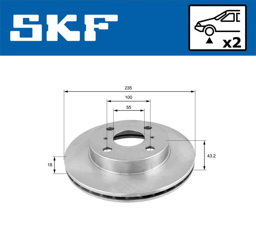 Discos de travão SKF ref. VKBD 80302 V2