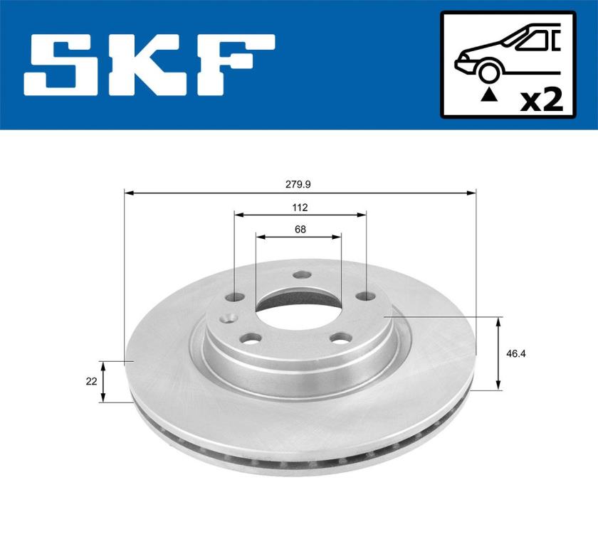 Disques de frein SKF ref. VKBD 80319 V2