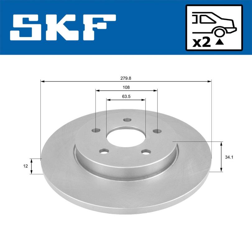 Disques de frein SKF ref. VKBD 90026 S2