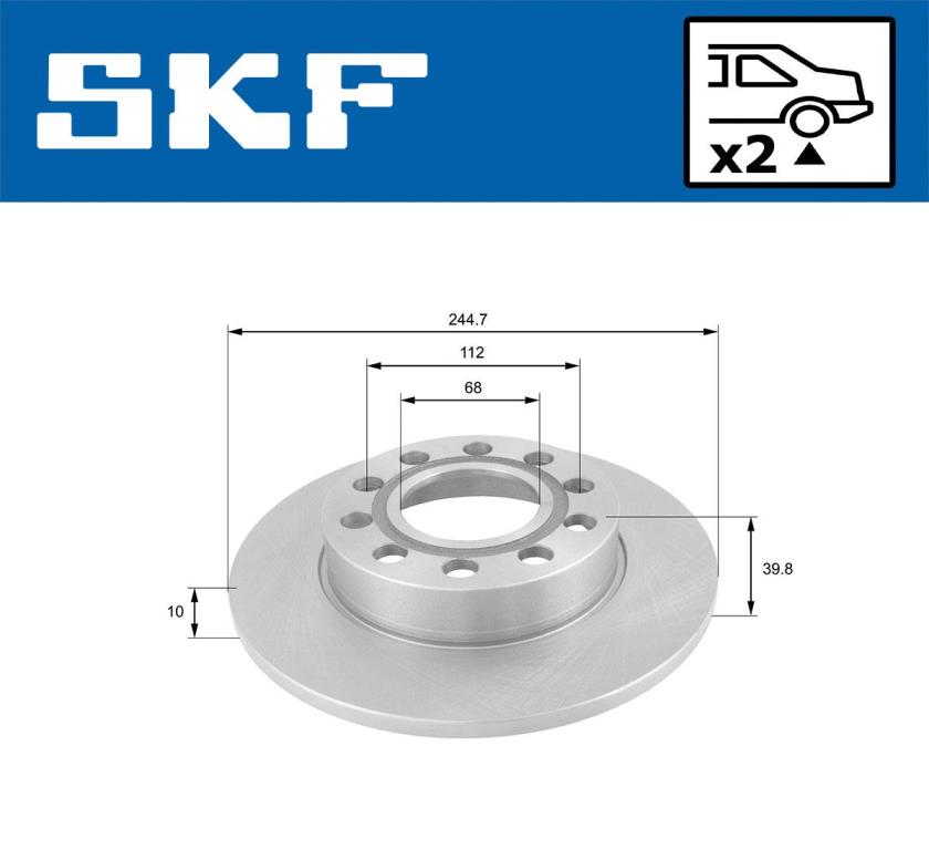 Disques de frein SKF ref. VKBD 90234 S2