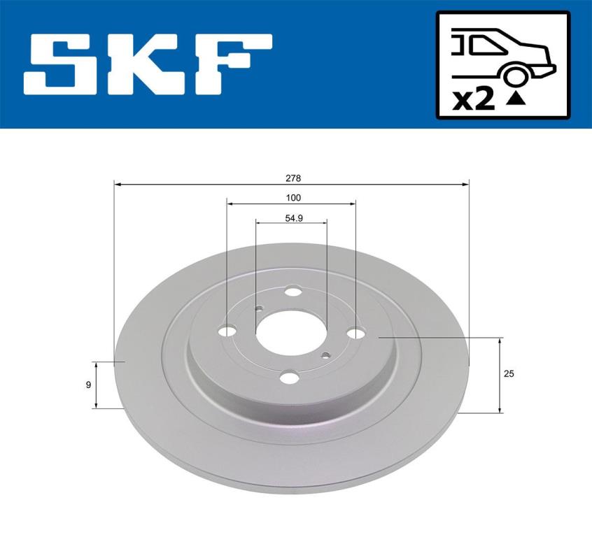 Disques de frein SKF ref. VKBD 90260 S2