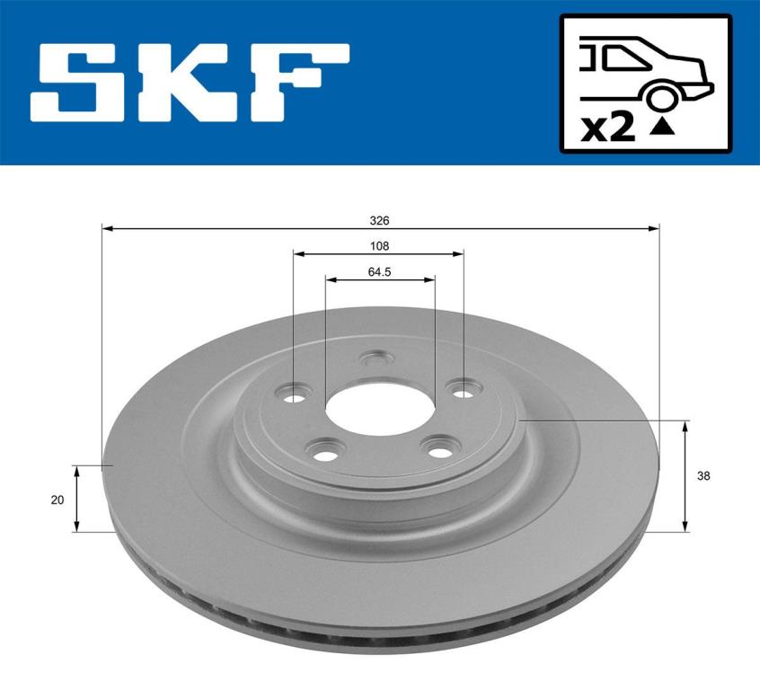 Disques de frein SKF ref. VKBD 90327 V2