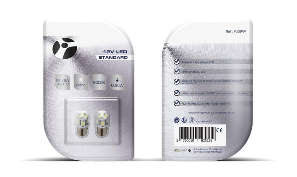 Ampoules LED Eclairage d'intérieur et signalisation MTECH P21/5W - ref. PL089W