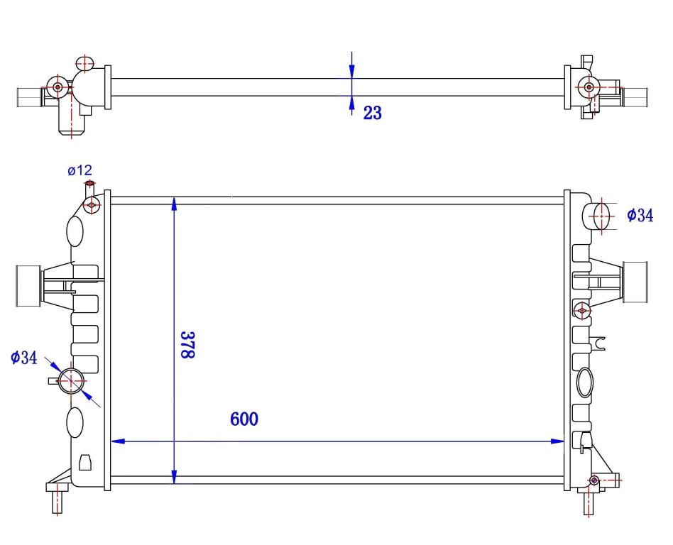 Radiateur moteur (Radiateur de refroidissement) TYC ref. 725-0038-R
