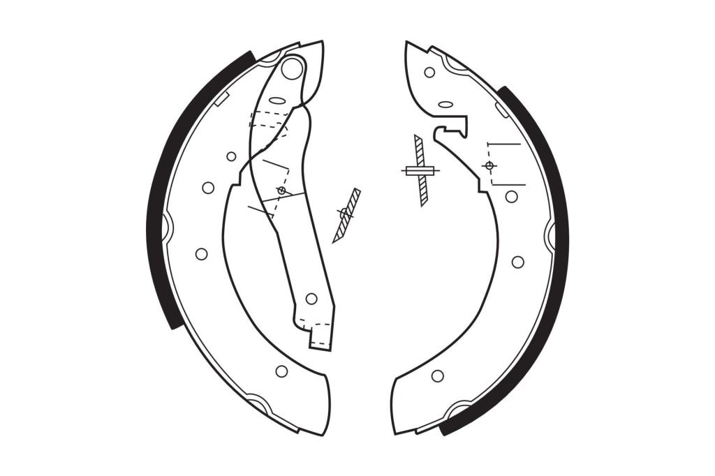 Jeu de 4 mâchoires de frein (Garniture de frein à tambour) FERODO FSB194