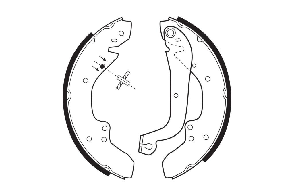 Jeu de 4 mâchoires de frein (Garniture de frein à tambour) FERODO FSB203