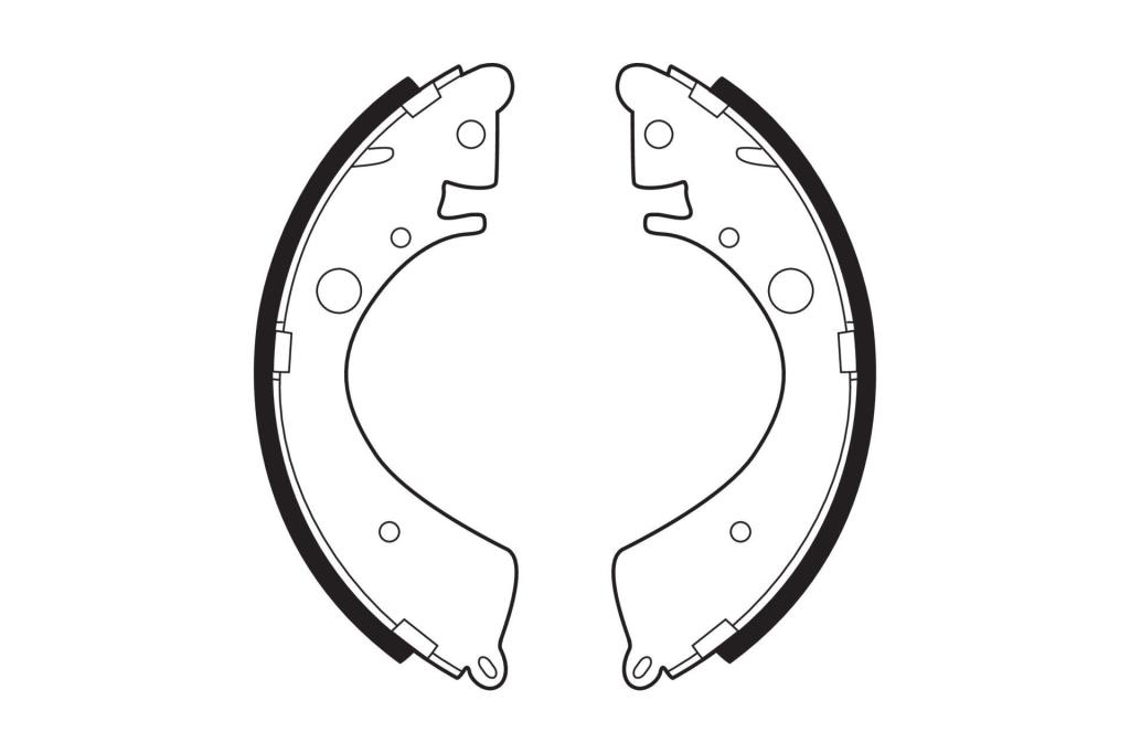 Jeu de 4 mâchoires de frein (Garniture de frein à tambour) FERODO ref. FSB219