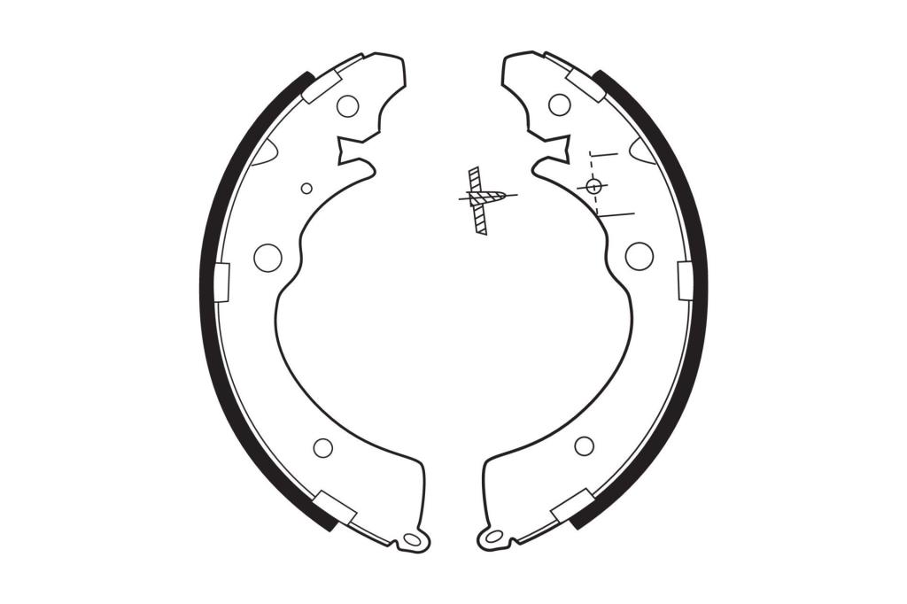 Jeu de 4 mâchoires de frein (Garniture de frein à tambour) FERODO ref. FSB318