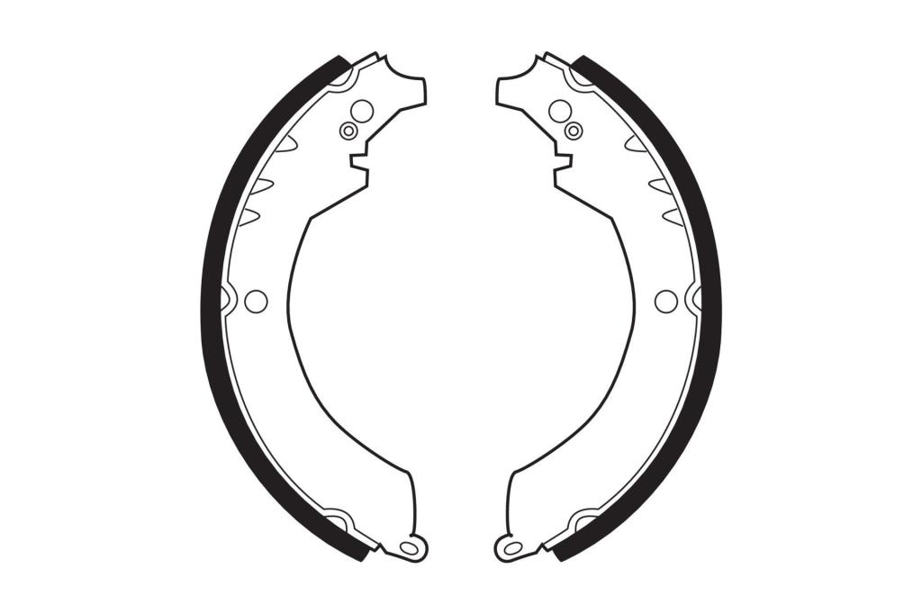 Jeu de 4 mâchoires de frein (Garniture de frein à tambour) FERODO ref. FSB327