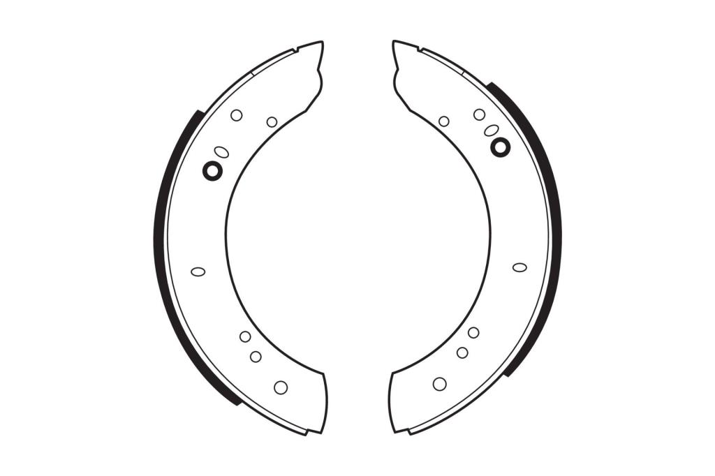 Jeu de 4 mâchoires de frein (Garniture de frein à tambour) FERODO ref. FSB347