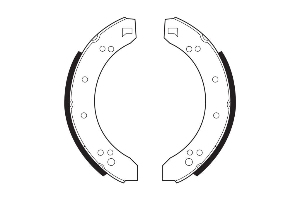 Jeu de 4 mâchoires de frein (Garniture de frein à tambour) FERODO  ref. FSB355