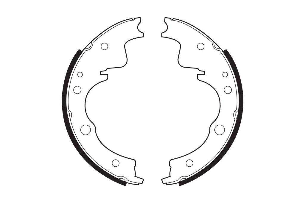 Jeu de 4 mâchoires de frein (Garniture de frein à tambour) FERODO ref. FSB384