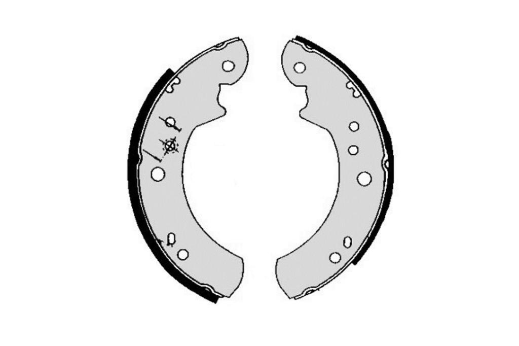 Jeu de 4 mâchoires de frein (Garniture de frein à tambour) FERODO ref. FSB396