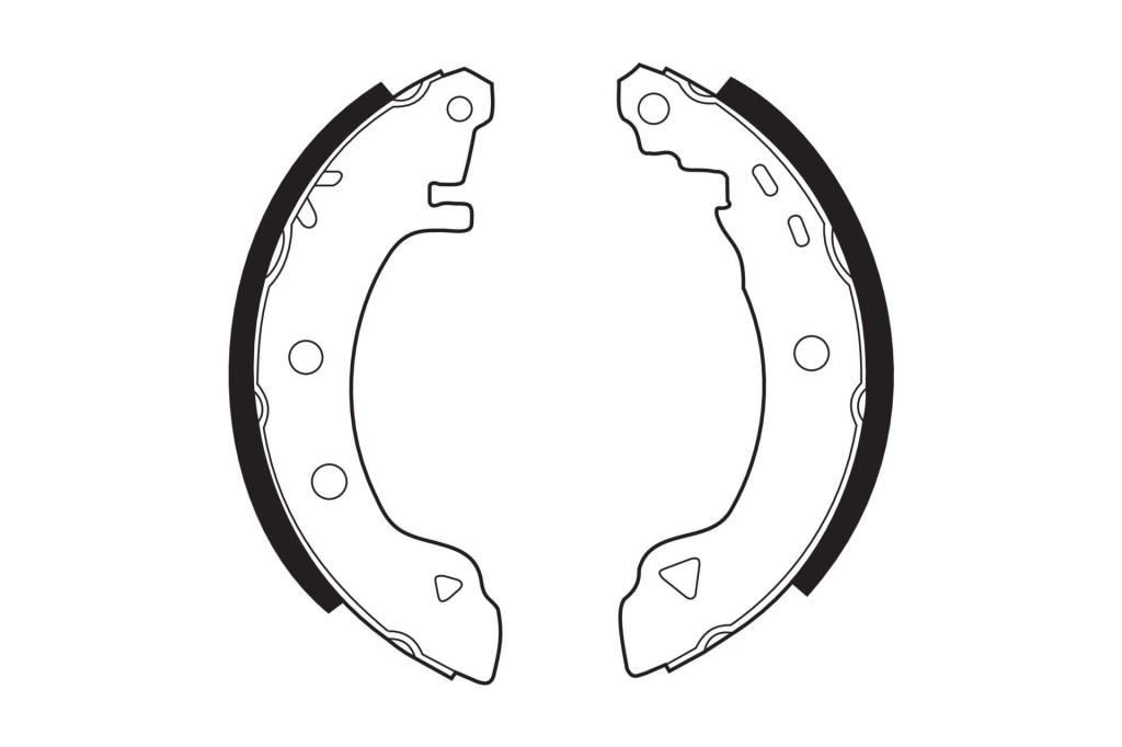 Jeu de 4 mâchoires de frein (Garniture de frein à tambour) FERODO ref. FSB401